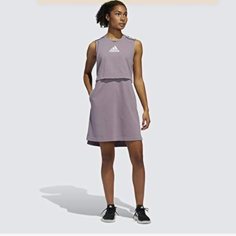 ADIDAS Womens S Sportswear Game and Go Sporty Dress Sleeveless Casual purple - Picture 2 of 11